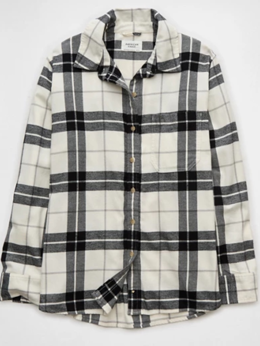 AE Oversized Plaid Button-Up Shirt